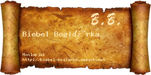 Biebel Boglárka névjegykártya
